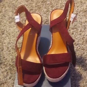 VICKI women's platform sandals Wine Red Fuschia Size 8